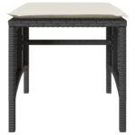vidaXL Záhradná pohovka, 2-miestna, stôl a taburetky, čierna polyratan – Obrázok 10
