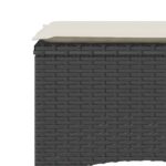 vidaXL Záhradná pohovka, 2-miestna, stôl a taburetky, čierna polyratan – Obrázok 11