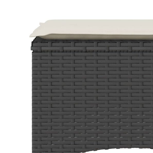 vidaXL Záhradná pohovka, 2-miestna, stôl a taburetky, čierna polyratan – Obrázok 11