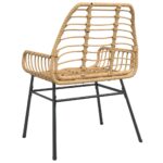 vidaXL Záhradné stoličky 2 ks hnedé polyratan – Obrázok 7