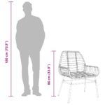 vidaXL Záhradné stoličky 2 ks hnedé polyratan – Obrázok 10