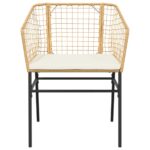 vidaXL Záhradné kreslá 2 ks s vankúšmi hnedé polyratan – Obrázok 5