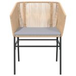 vidaXL Záhradné kreslá 2 ks s vankúšmi hnedé polyratan – Obrázok 5