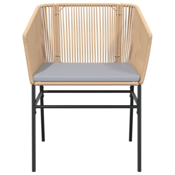 vidaXL Záhradné kreslá 2 ks s vankúšmi hnedé polyratan – Obrázok 5