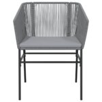 vidaXL Záhradné stoličky 2 ks s podložkami sivé polyratanové – Obrázok 5