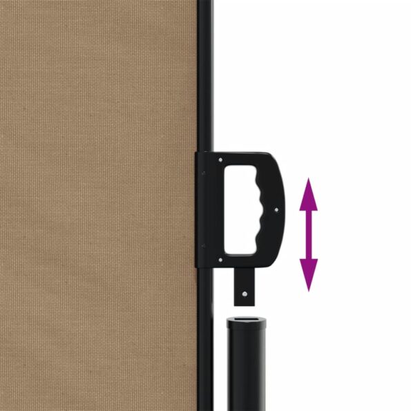 vidaXL Zaťahovacia bočná markíza, sivohnedá 120x300 cm – Obrázok 6