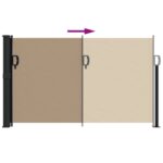 vidaXL Zaťahovacia bočná markíza, sivohnedá 120x600 cm – Obrázok 5
