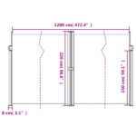 vidaXL Zaťahovacia bočná markíza tehlová 220x1200 cm – Obrázok 10