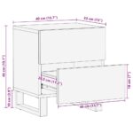 vidaXL Nočné stolíky 2 ks 40x33x46 cm akáciový masív – Obrázok 11