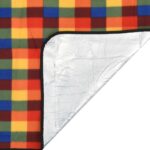 vidaXL Pikniková deka skladacia viacfarebná kockovaná 200x200 cm zamat – Obrázok 4