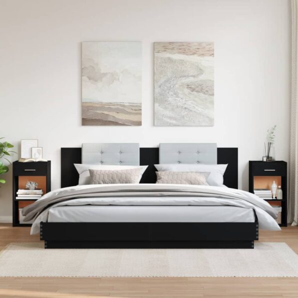 vidaXL Nočné stolíky 2 ks čierne 35x34x65 cm kompozitné drevo – Obrázok 3