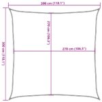 vidaXL Tieniaca plachta 160 g/m² štvorec bledosivá 3x3 m HDPE – Obrázok 10