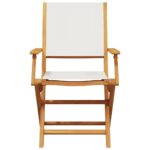 vidaXL Skladacie záhr. stoličky 4ks krémovobiele látka a masívne drevo – Obrázok 4