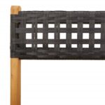 vidaXL Skladacie záhr. stoličky 6 ks čierne polyratan a masívne drevo – Obrázok 9