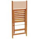 vidaXL Skladacie záhradné stoličky 8 ks béžové látka a masívne drevo – Obrázok 7