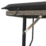 vidaXL Záhradná lavička s podložkami a podnožkou sivá polyratan – Obrázok 9