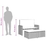 vidaXL Záhradná lavička s podložkami a podnožkou sivá polyratan – Obrázok 11