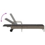 vidaXL Záhradné ležadlá s vankúšmi 2 ks sivé polyratan – Obrázok 7