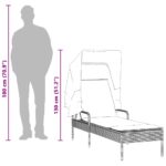 vidaXL Lehátka 2 ks so strieškou a stolíkom sivé polyratan – Obrázok 11