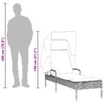 vidaXL Lehátka 2 ks so strieškou a stolíkom béžové polyratan – Obrázok 11