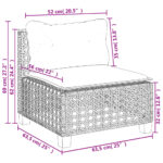 vidaXL 8-dielna záhradná súprava pohoviek s vankúšmi sivá polyratanová – Obrázok 9