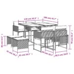 vidaXL 9-dielna záhr. jedálenská súprava s vankúšmi béžová polyratan – Obrázok 11