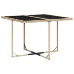 vidaXL 9-dielna záhr. jedálenská sada s vankúšmi mix béžovej polyratan – Obrázok 4