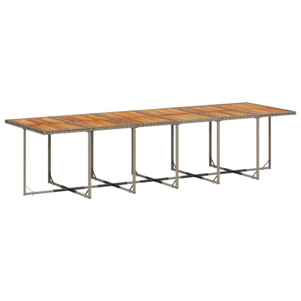 vidaXL 17-dielna záhradná jedálenská súprava s vankúšmi sivá polyratan – Obrázok 4