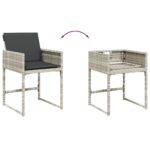 vidaXL 9-dielna záhradná jedálenská súprava s vankúšmi sivá polyratan – Obrázok 7