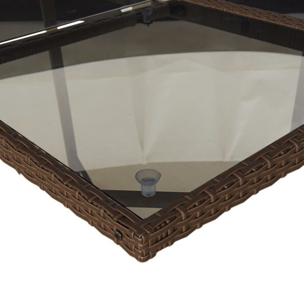 vidaXL 13-dielna záhradná jedálenská súprava vankúše hnedá polyratan – Obrázok 6