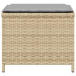 vidaXL Záhr. taburetky s vankúšmi 4ks mix béžovej 40x40x35cm polyratan – Obrázok 6