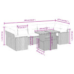 vidaXL 8-dielna záhradná súprava pohoviek s vankúšmi béžová polyratan – Obrázok 3