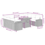 vidaXL 10-dielna záhradná sedacia súprava a vankúše béžová polyratan – Obrázok 3