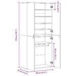 vidaXL Skrinka na topánky, betónovo sivá 80x39x178cm, kompozitné drevo – Obrázok 10