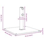 vidaXL Stojan na slnečník pre Ø32/38/48 mm tyče 17 kg štvorec – Obrázok 9