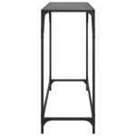 vidaXL Konzolový stolík s čiernou sklenenou doskou 98x35x81 cm oceľ – Obrázok 5