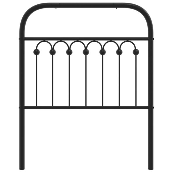 vidaXL Kovové náhradné čelo postele čierne 80 cm – Obrázok 4