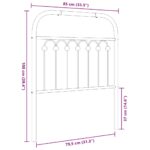 vidaXL Kovové náhradné čelo postele čierne 80 cm – Obrázok 6