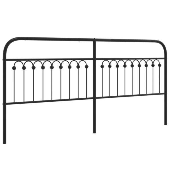 vidaXL Kovové čelo postele čierne 200 cm – Obrázok 2