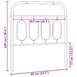 vidaXL Kovové čelo postele biele 80 cm – Obrázok 6