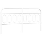 vidaXL Kovové čelo postele biele 183 cm – Obrázok 2