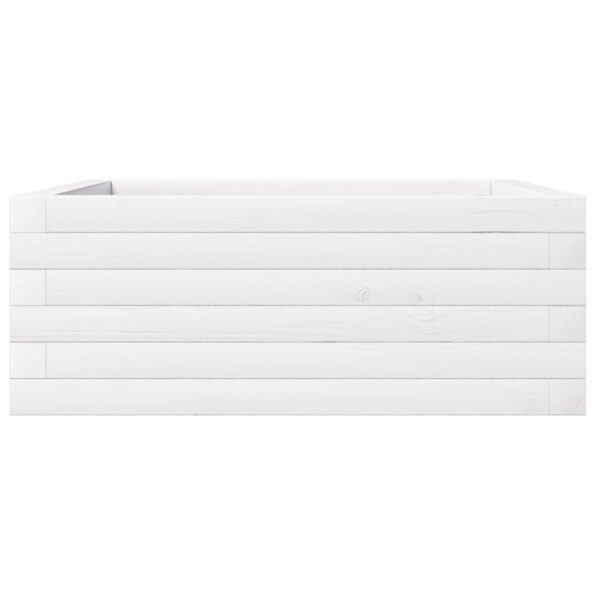 vidaXL Záhradný kvetináč biely 60x60x23 cm masívna borovica – Obrázok 5