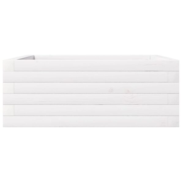 vidaXL Záhradný kvetináč biely 60x60x23 cm masívna borovica – Obrázok 6