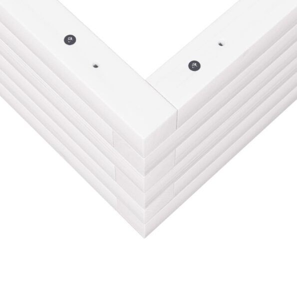 vidaXL Záhradný kvetináč biely 60x60x23 cm masívna borovica – Obrázok 8