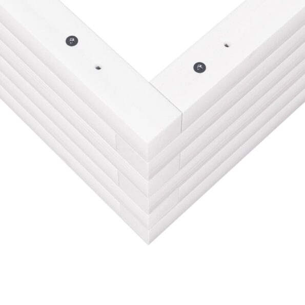 vidaXL Záhradný kvetináč biely 70x70x23 cm borovicový masív – Obrázok 8