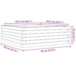 vidaXL Záhradný kvetináč biely 70x70x23 cm borovicový masív – Obrázok 10