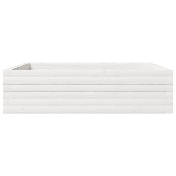 vidaXL Záhradný kvetináč biely 90x90x23 cm masívna borovica – Obrázok 5