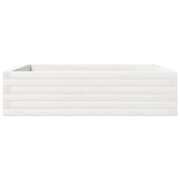 vidaXL Záhradný kvetináč biely 90x90x23 cm masívna borovica – Obrázok 6