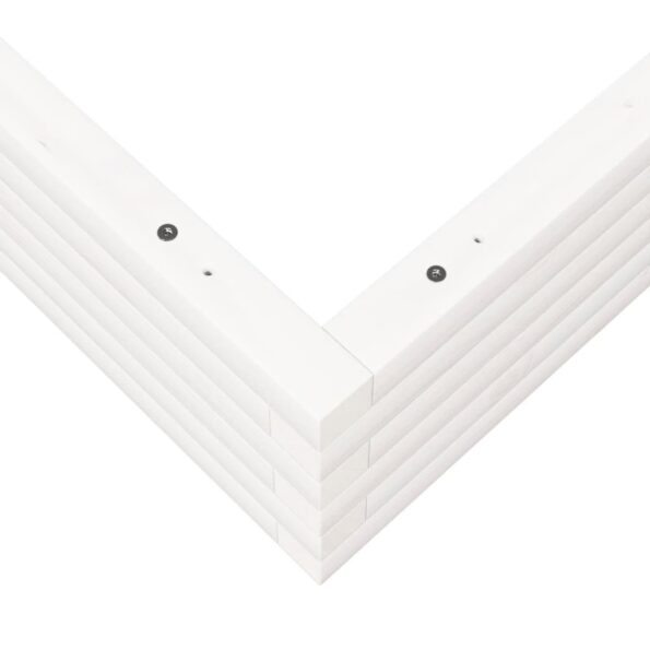 vidaXL Záhradný kvetináč biely 90x90x23 cm masívna borovica – Obrázok 8