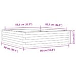 vidaXL Záhradný kvetináč biely 90x90x23 cm masívna borovica – Obrázok 10